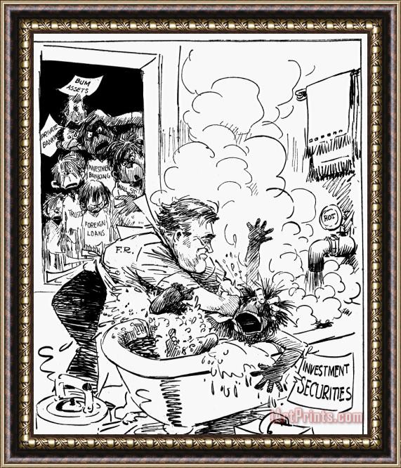 Others Cartoon: Fdr, 1933 Framed Painting