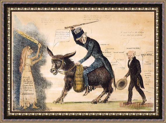 Others Cartoon: Panic Of 1837 Framed Print