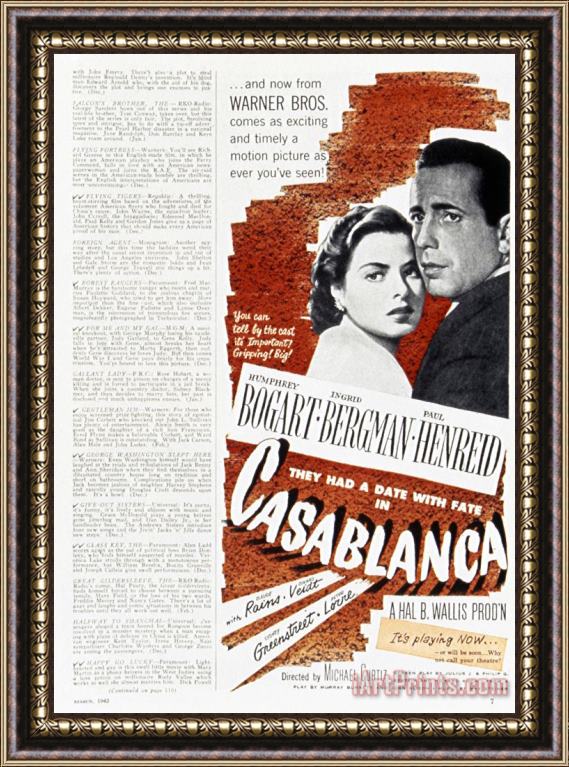 Others Casablanca, 1942 Framed Painting