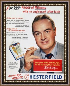 vintage chesterfield cigarette ads Others Chesterfield Cigarette Ad Framed Print for sale