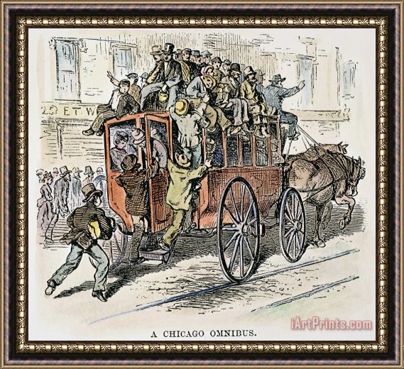 Others Chicago Omnibus, 1882 Framed Painting