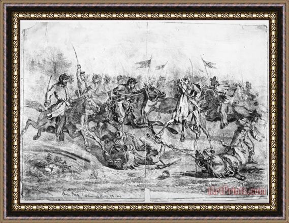 Others Civil War: Cavalry Charge Framed Painting