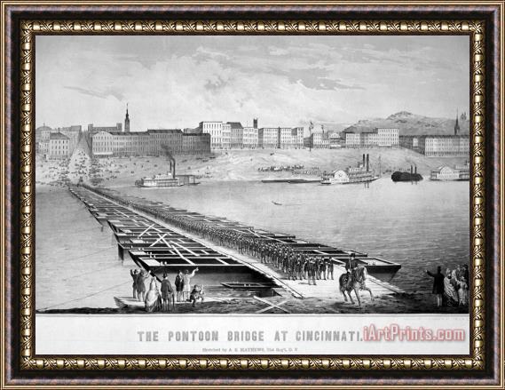 Others Civil War: Pontoon Bridge Framed Print