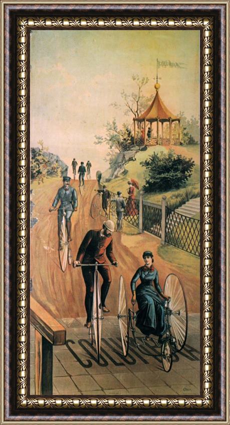 Others Columbia Bicycles Poster Framed Painting