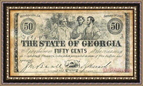 Others Confederate Currency Framed Painting