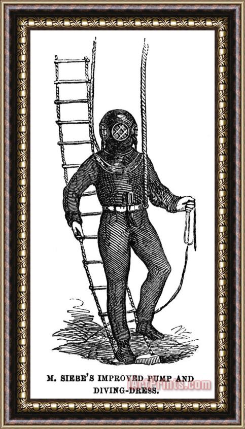 Others Diving Suit, 1855 Framed Painting