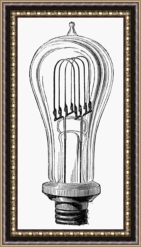 Others EDISON LAMP, 19th CENTURY Framed Print