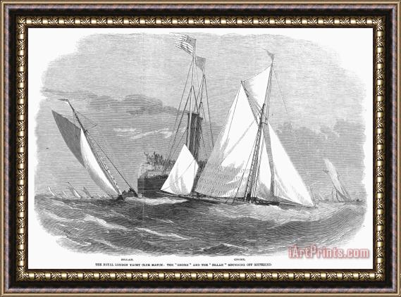 Others England: Yacht Race, 1858 Framed Painting