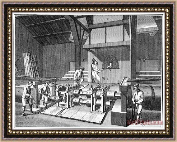 Others FRANCE: IRON MILL, c1750 Framed Painting