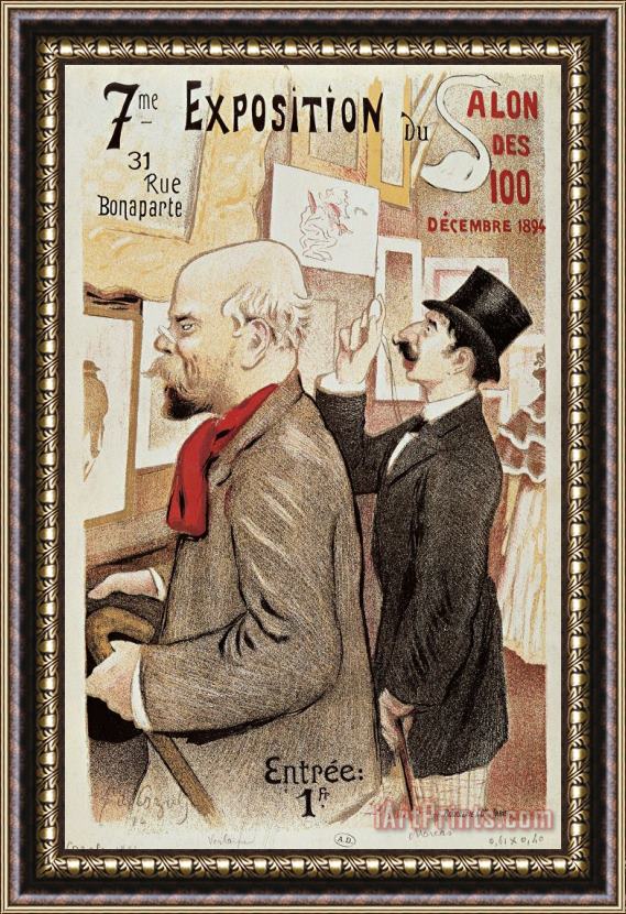 Others France Paris Poster Of Paul Verlaine And Jean Moreas Framed Painting
