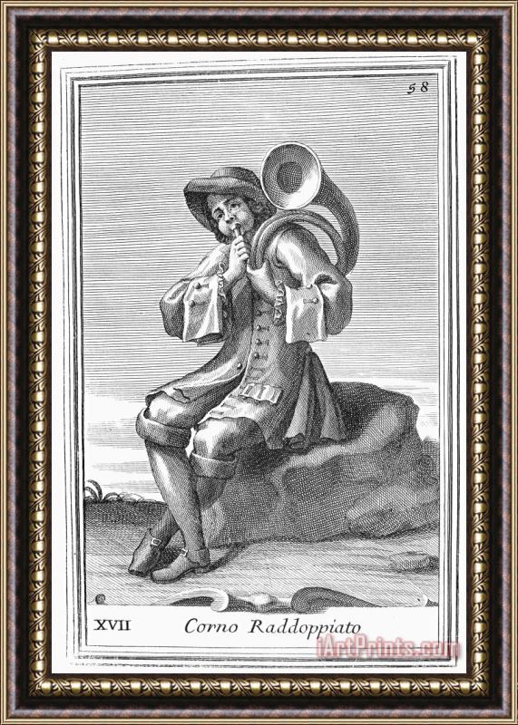 Others French Horn, 1723 Framed Painting