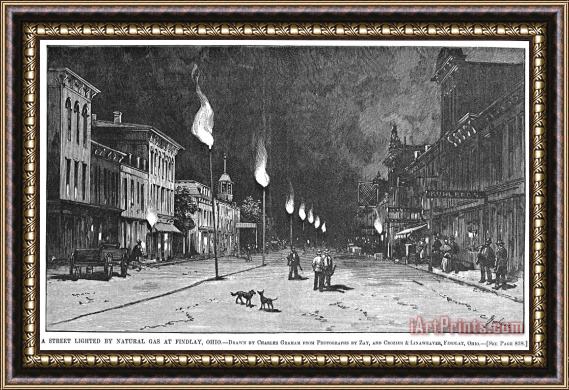 Others Gas Lights, 1885 Framed Painting