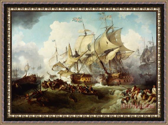 Others Glorious First Of June Or Third Battle Of Ushant Between English And French Framed Painting