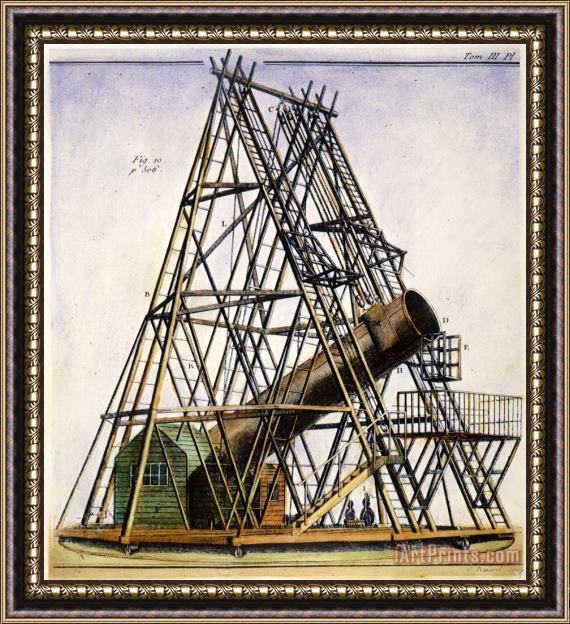 Others Herschels Telescope, 1789 Framed Print