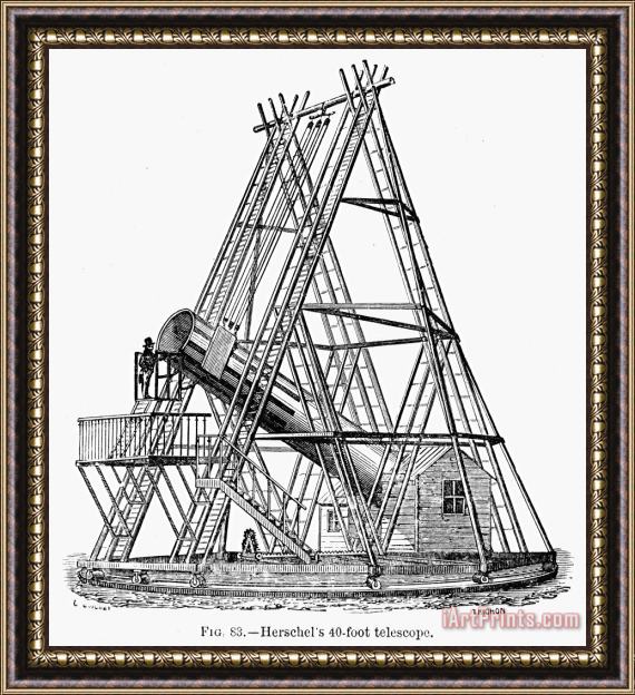Others Herschels Telescope Framed Painting