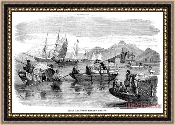 Others Hong Kong: Harbor, 1857 Framed Painting
