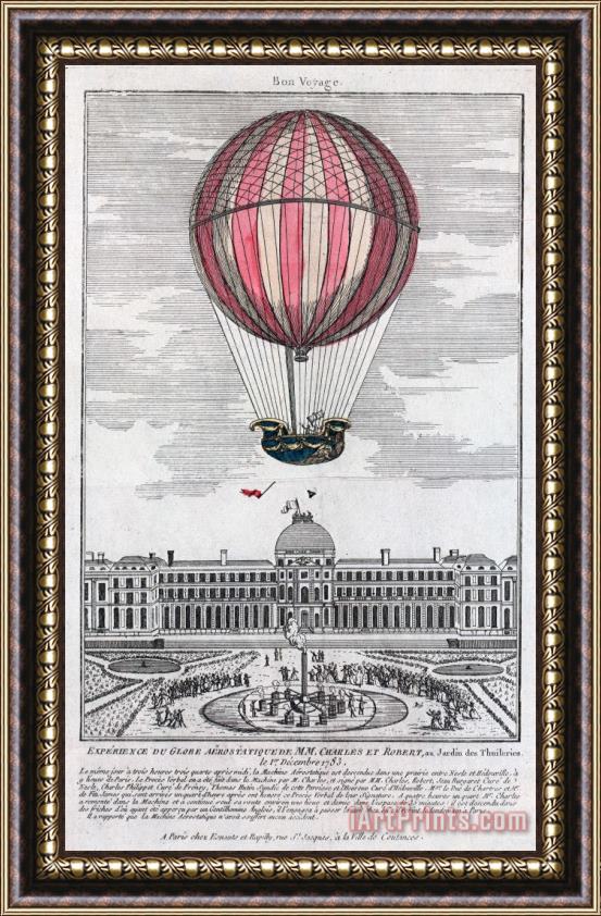 Others Hydrogen Balloon, 1783 Framed Print