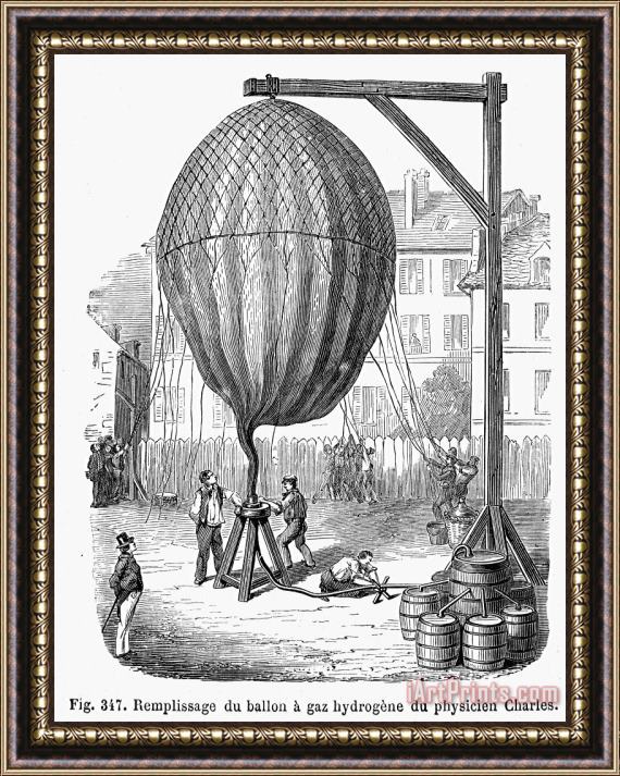 Others Hydrogen Balloon, 1783 Framed Painting