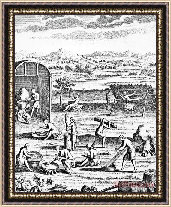 Others Iroquois Village, 1664 Framed Painting