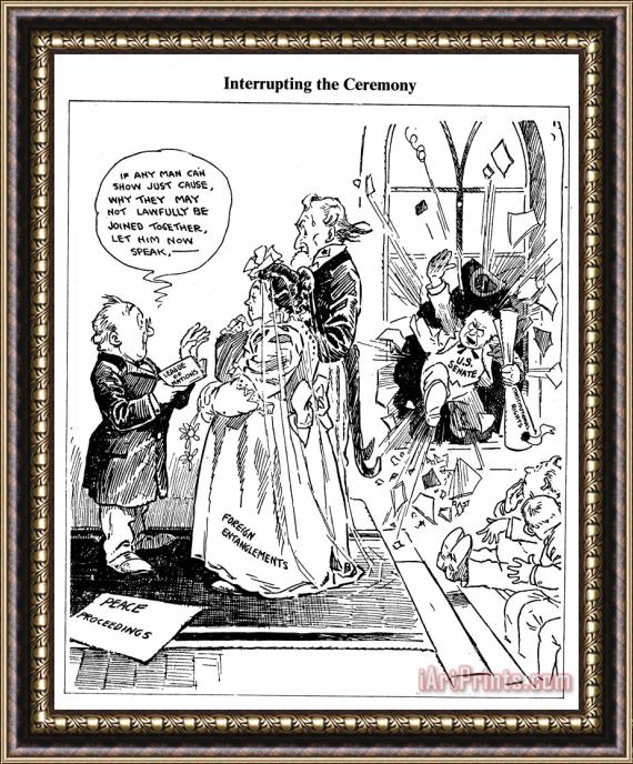 Others League Of Nations Cartoon Framed Print
