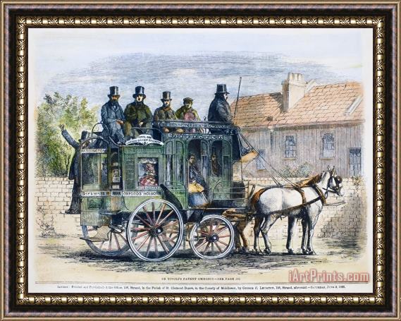 Others London Omnibus, 1860 Framed Painting