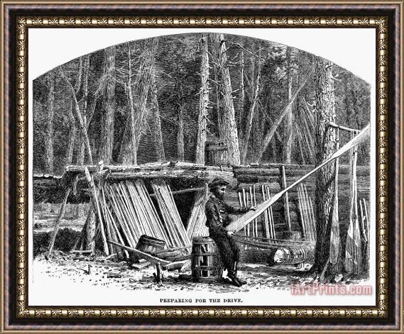 Others Lumbering: Log Drive, 1868 Framed Print