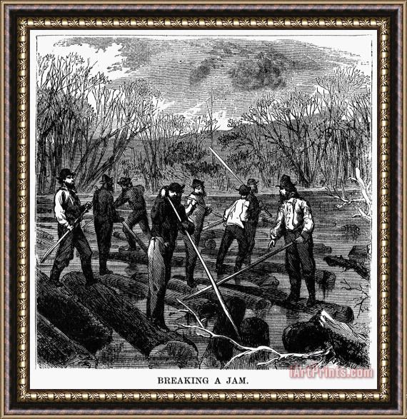 Others Lumbering: Log Drive, 1868 Framed Print