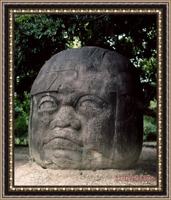 Others Mexico: Olmec Head Framed Print