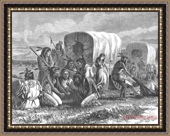 Others Native Americans: Gambling, 1870 Framed Print