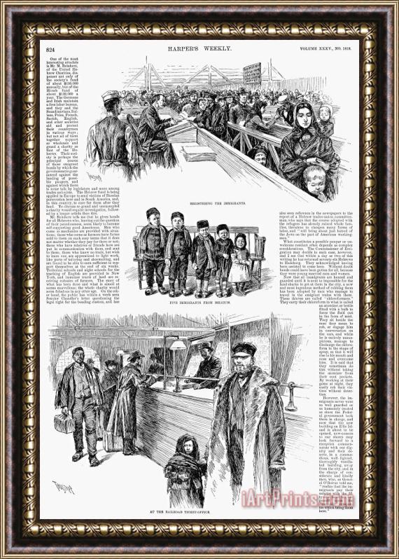 Others New York: Immigrants, 1891 Framed Print