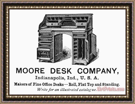 Others Office Desk Ad, 1890 Framed Print