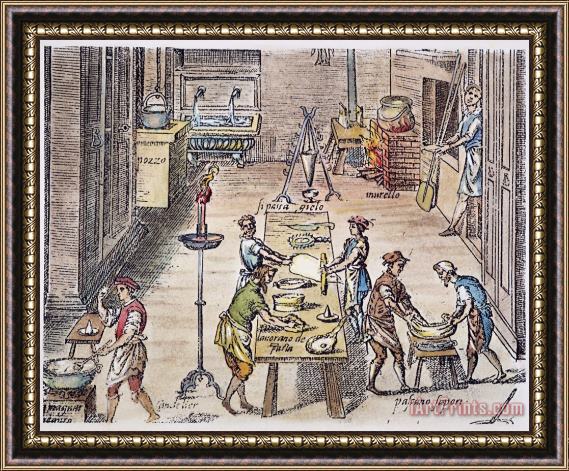 Others PASTA MAKING, 16th CENTURY Framed Print