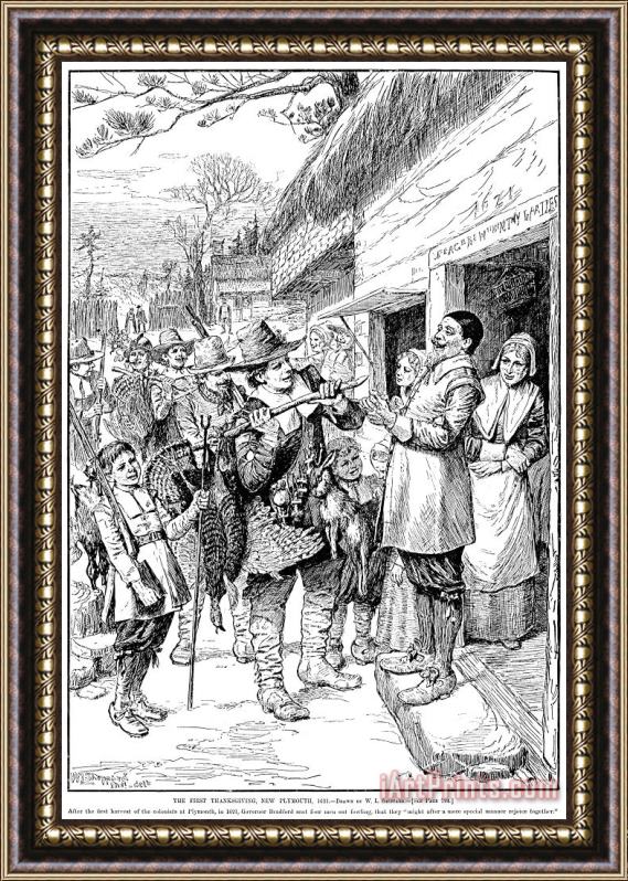 Others Pilgrims: Thanksgiving, 1621 Framed Print