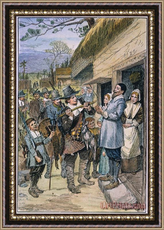 Others Pilgrims: Thanksgiving, 1621 Framed Print