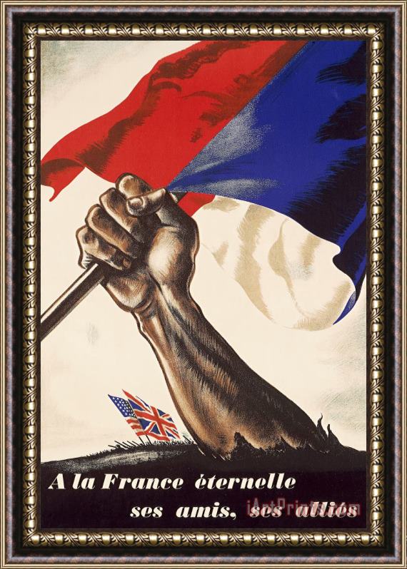 Others Poster For Liberation Of France From World War II 1944 Framed Painting