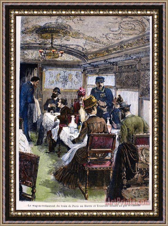 Others Railroad: Dining Car, 1880 Framed Painting