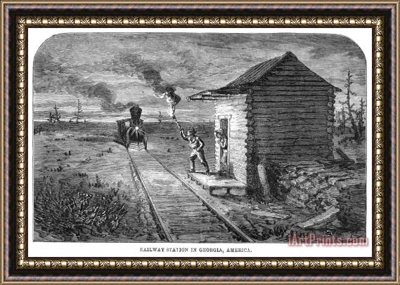 Others Railroad Station, 1861 Framed Painting