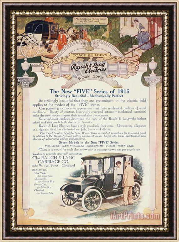 Others Rauch & Lang Auto Ad, 1914 Framed Painting