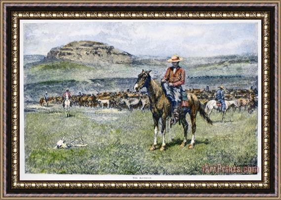 Others Remington: Cowboy, 1888 Framed Painting