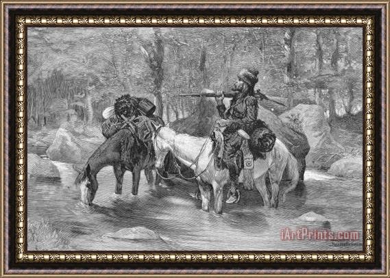 Others Remington: Fur Trapper Framed Painting