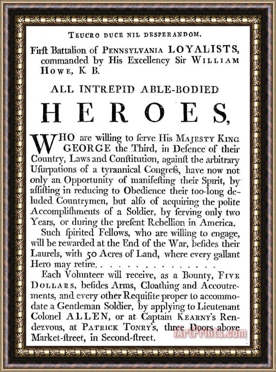 Others Revolutionary War Poster Framed Print
