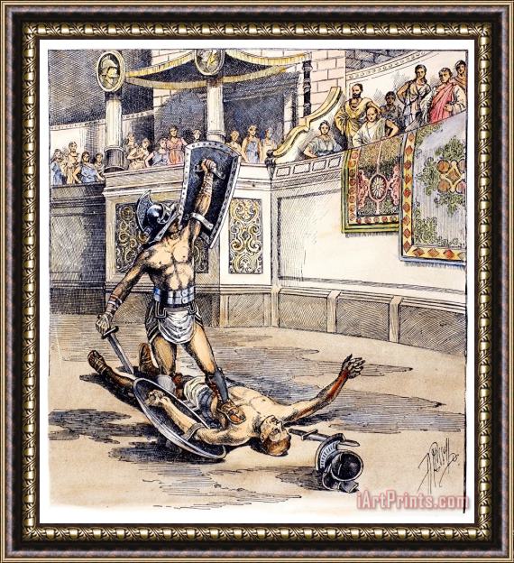 Others Roman Gladiators Framed Painting