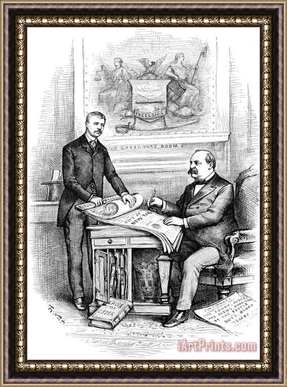 Others Roosevelt Cartoon, 1884 Framed Painting