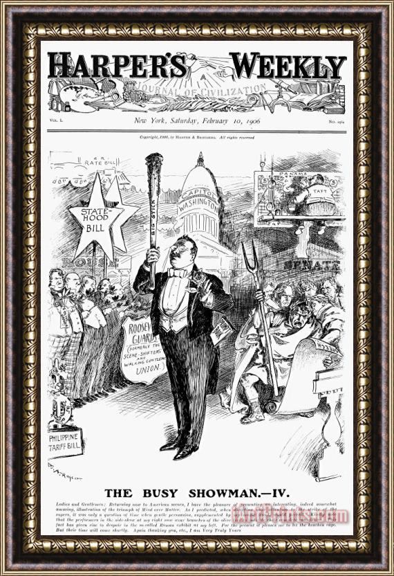 Others Roosevelt Cartoon, 1906 Framed Painting