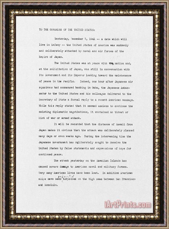 Others Roosevelt Speech, 1941 Framed Print