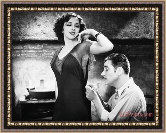 Others Silent Film Still: Sewing Framed Print