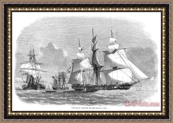 Others Slavery: Slave Ship, 1858 Framed Painting