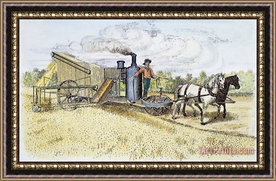 Others Steam Harvester, 1879 Framed Painting