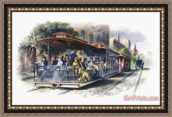 Others STREETCAR, c1880 Framed Painting