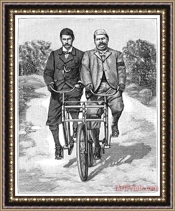Others Tandem Bicycle, 1896 Framed Painting